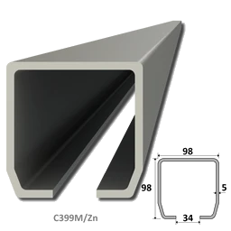 C profil MEDIO 98x98x5 mm pozinkovaný