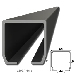 C profil PICCOLO 69x69x4 mm černý