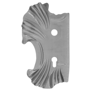 Štít 270x165x2mm s otvory, rozteč 90mm, otvor pro kliku ø 21mm, zdobený, levý, pro zámek ZM90/80