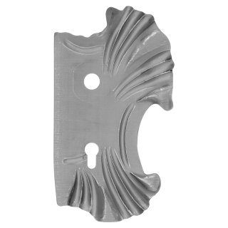Štít 270x165x2mm s otvory, rozteč 90mm, otvor na kliku ø 21mm, zdobený, pravý, pro zámek ZM90/80