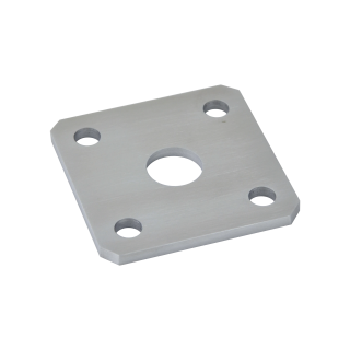 Kotevní deska navařovací k nastavitelným pantům (80x80x5 mm), otvor ø 22 mm, broušená nerez / AISI304