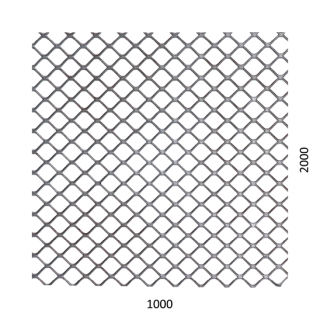 Tahokov Zn čtvercové oko: 20x15mm, můstek: 1,7mm (1000x2000x1,5mm)