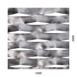 Tahokov Fe kosočtvercová oka: 114x53 mm, můstek: 24 mm (1500x2000x1,5 mm)