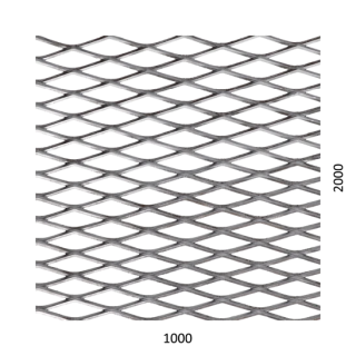 Tahokov Fe kosočtvercová oka: 42x12mm, můstek: 3mm (1000x2000x2mm)