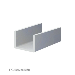 U-profil 20x25x20x2 mm, žárově zinkovaný, hladký L = 3000mm