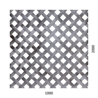 Děrovaný plech - tkanina Fe, díra: 10x10 mm, rozteč: 18 mm  (1000x2000x1,0 mm)
