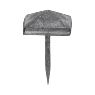 Ozdobný kovaný čtvercový hřebík, hlavička 30x30x13mm, hrot 3x2x33mm, bez povrchovej úpravy
