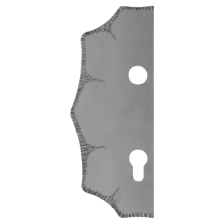 Štít 230x93x3mm s otvory, rozteč 90mm, otvor pro kliku ø 19,5mm, zdobený, levý, pro zámek ZM90/80