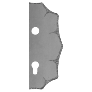 Štít 230x93x3mm s otvory, rozteč 90mm, otvor pro kliku ø 19,5mm, zdobený, pravý, pro zámek ZM90/80