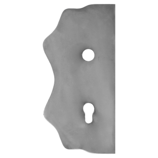Štít 250x125x3mm s otvory, rozteč 90mm, otvor pro kliku ø 19,5mm, hladký, oboustranný (levý i pravý), pro zámek ZM90/80