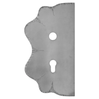 Štít 250x135x3mm s otvory, rozteč 72mm, otvor pro kliku ø 19,5mm zdobený, levý, pro zámek ZMH331