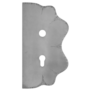 Štít 250x135x3mm s otvory, rozteč 72mm, otvor pro kliku ø 19,5mm, zdobený, pravý, pro zámek ZMH331