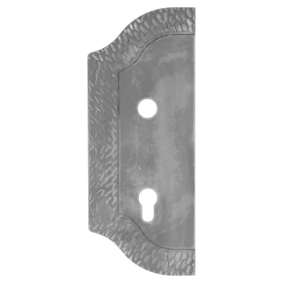 Štít 265x105x3mm s otvory, rozteč 90mm, otvor pro kliku ø 19mm, zdobený, levý, pro zámek ZM90/80